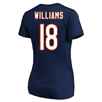 Women's Fanatics Caleb Williams Navy Chicago Bears 2024 NFL Draft First Round Pick Plus Size Name & Number T-Shirt