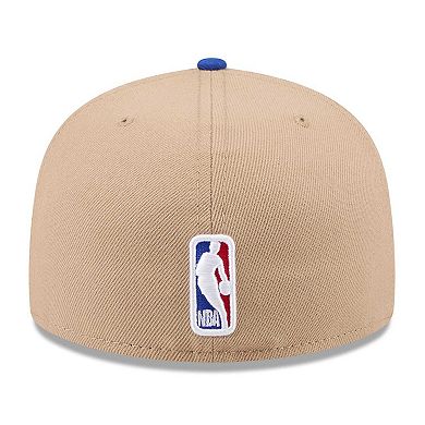 Men's New Era Tan/Royal Philadelphia 76ers 2024 NBA Draft 59FIFTY Fitted Hat