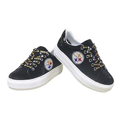 Women's Cuce Black Pittsburgh Steelers Team Color Crystal Sneakers