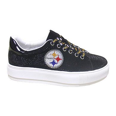 Women's Cuce Black Pittsburgh Steelers Team Color Crystal Sneakers