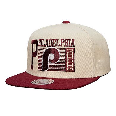 Men's Mitchell & Ness Cream Philadelphia Phillies Cooperstown Collection Speed Zone Snapback Hat