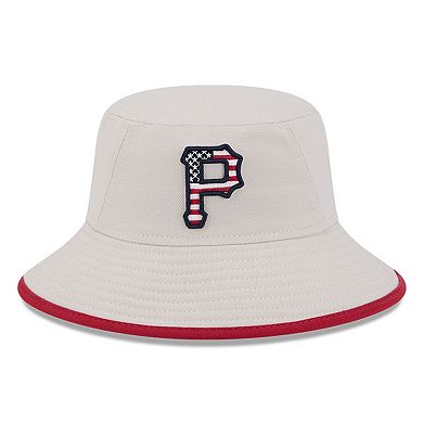 Men's New Era  Khaki Pittsburgh Pirates 2024 Fourth of July Bucket Hat
