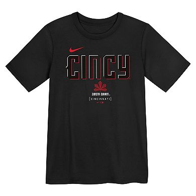 Preschool Nike Black Cincinnati Reds City Connect Large Logo T-Shirt