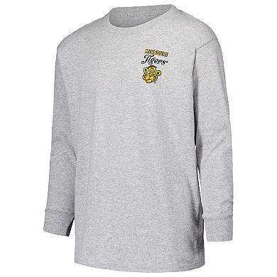 Youth Gray Missouri Tigers Retro Script Long Sleeve T-Shirt