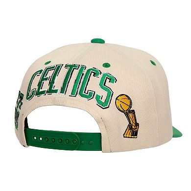 Men's Mitchell & Ness Cream/Kelly Green Boston Celtics 17x NBA Champions Soul Legacy Defined Snapback Hat