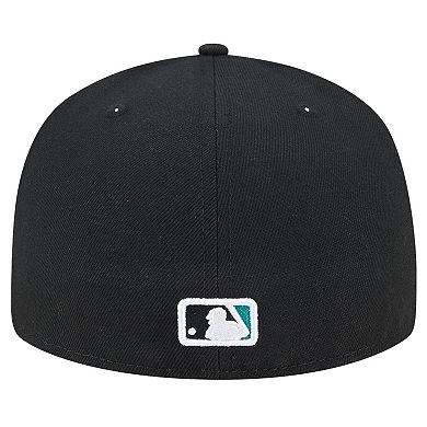 Men's New Era Black Seattle Mariners Checkered Undervisor 59FIFTY Fitted Hat