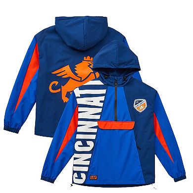 Unisex Live Breathe Futbol Blue FC Cincinnati Tekker Half-Zip Anorak Jacket