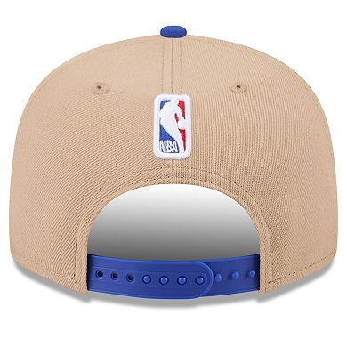 Youth New Era Tan/Royal Golden State Warriors 2024 NBA Draft 9FIFTY Snapback Hat