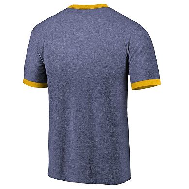 Men's Majestic Threads Royal Seattle Mariners Ringer Tri-Blend T-Shirt