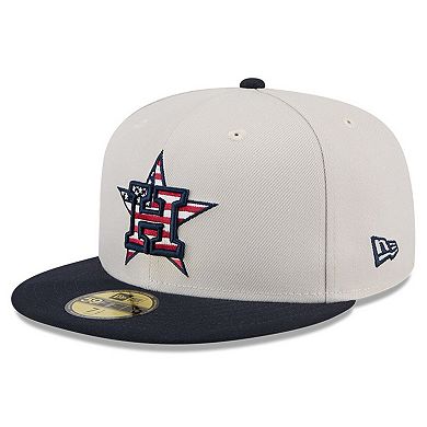 Men's New Era  Khaki/Black Houston Astros 2024 Fourth of July 59FIFTY Fitted Hat