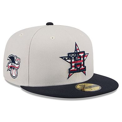 Men's New Era  Khaki/Black Houston Astros 2024 Fourth of July 59FIFTY Fitted Hat