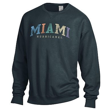 Unisex ComfortWash Gray Miami Hurricanes Oversized Pullover Sweatshirt