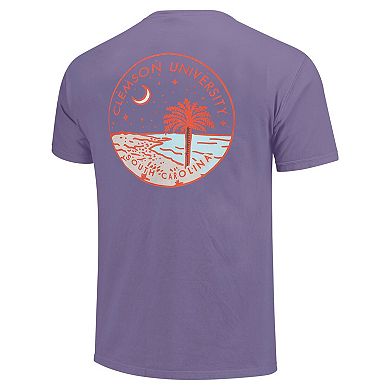 Unisex Purple Clemson Tigers Scenic Comfort Colors T-Shirt