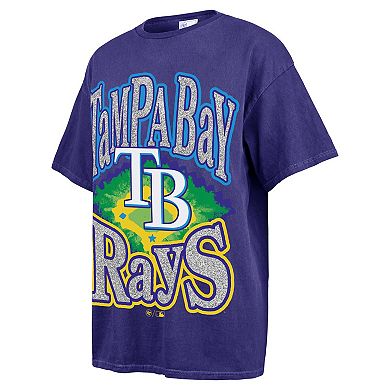 Women's '47 Navy Tampa Bay Rays Flashing Lights Boyfriend T-Shirt