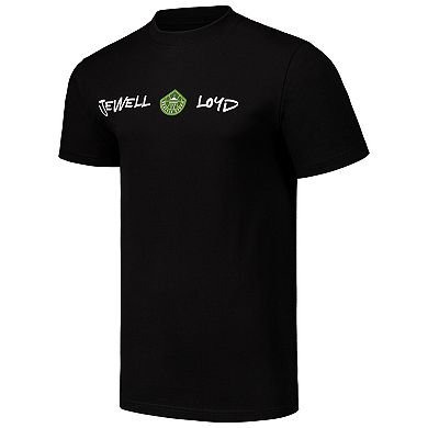 Unisex round21 Jewell Loyd Black Seattle Storm Player Signature Name & Number T-Shirt