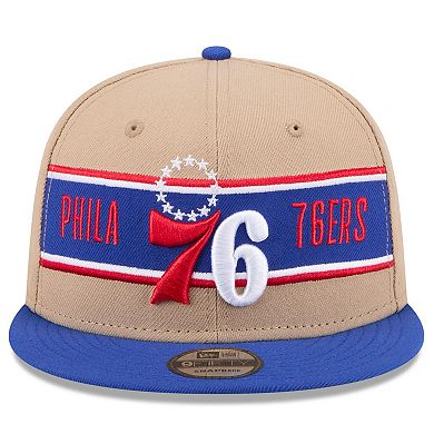 Youth New Era Tan/Royal Philadelphia 76ers 2024 NBA Draft 9FIFTY Snapback Hat