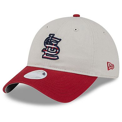 Women's New Era  Khaki/Red St. Louis Cardinals 2024 Fourth of July 9TWENTY Adjustable Hat