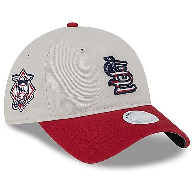 Women's New Era  Khaki/Red St. Louis Cardinals 2024 Fourth of July 9TWENTY Adjustable Hat