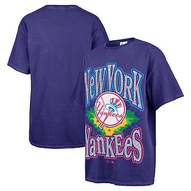 Women's '47 Navy New York Yankees Flashing Lights Boyfriend T-Shirt