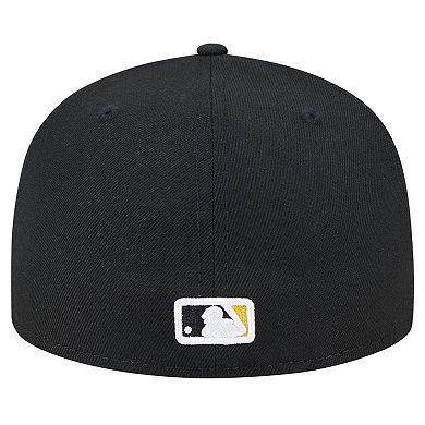 Men's New Era Black Pittsburgh Pirates Checkered Undervisor 59FIFTY Fitted Hat