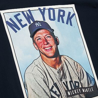 Men's Mitchell & Ness Mickey Mantle Navy New York Yankees Cooperstown Collection Collectors Connection T-Shirt