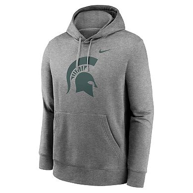 Men's Nike Heather Gray Michigan State Spartans Primetime Evergreen Club Fleece Pullover Hoodie