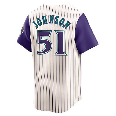 Men's Nike Randy Johnson Cream Arizona Diamondbacks Throwback Cooperstown Collection Limited Jersey