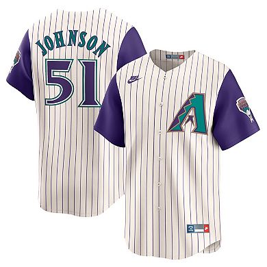 Men's Nike Randy Johnson Cream Arizona Diamondbacks Throwback Cooperstown Collection Limited Jersey