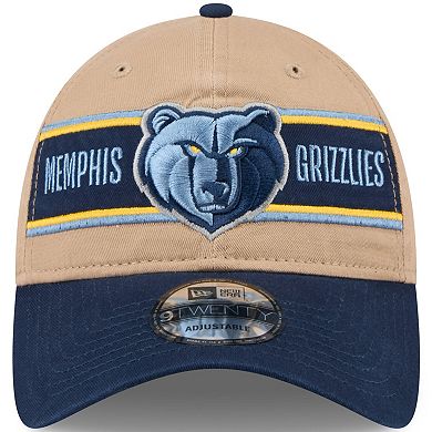 Men's New Era Tan/Navy Memphis Grizzlies 2024 NBA Draft 9TWENTY Adjustable Hat