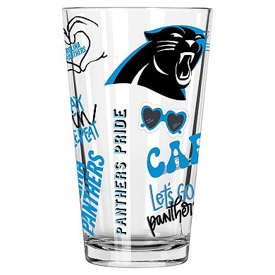 The Memory Company Carolina Panthers 2-Pack 16oz. Pint Glass Loco Design Set