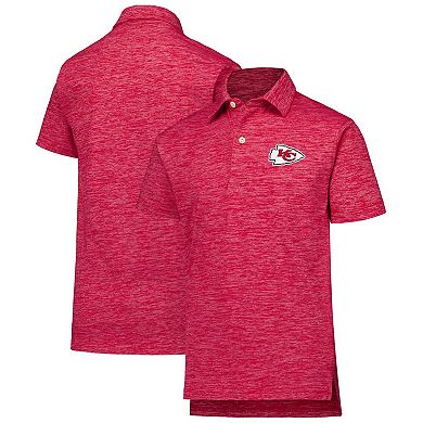 Youth Wes & Willy Red Kansas City Chiefs Cloudy Yarn Polo