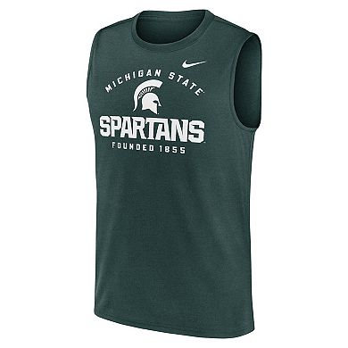 Men's Nike Green Michigan State Spartans Primetime Legend Lock Up Performance Muscle Tank Top