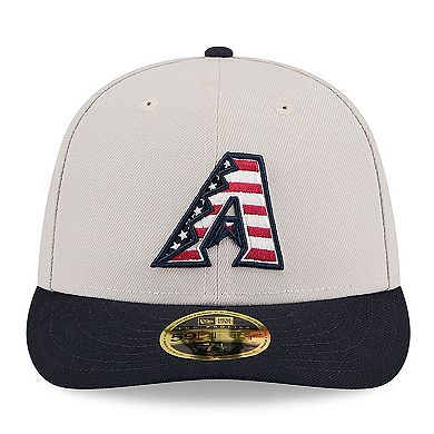 Men's New Era  Khaki/Black Arizona Diamondbacks 2024 Fourth of July Low Profile 59FIFTY Fitted Hat