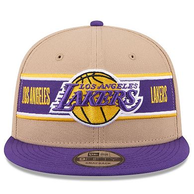 Youth New Era Tan/Purple Los Angeles Lakers 2024 NBA Draft 9FIFTY Snapback Hat