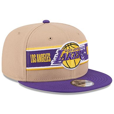 Youth New Era Tan/Purple Los Angeles Lakers 2024 NBA Draft 9FIFTY Snapback Hat