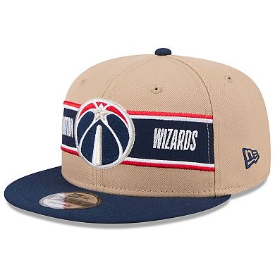 Men's New Era Tan/Navy Washington Wizards 2024 NBA Draft 9FIFTY Snapback Hat