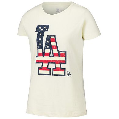 Women's New Era Cream Los Angeles Dodgers Vintage T-Shirt