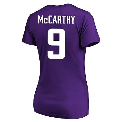 Women's Fanatics J.J. McCarthy Purple Minnesota Vikings 2024 NFL Draft First Round Pick Plus Size Name & Number T-Shirt