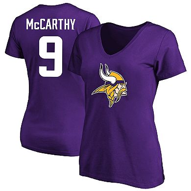 Women's Fanatics J.J. McCarthy Purple Minnesota Vikings 2024 NFL Draft First Round Pick Plus Size Name & Number T-Shirt