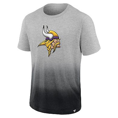 Men's Fanatics Heathered Gray/Black Minnesota Vikings Team Ombre T-Shirt