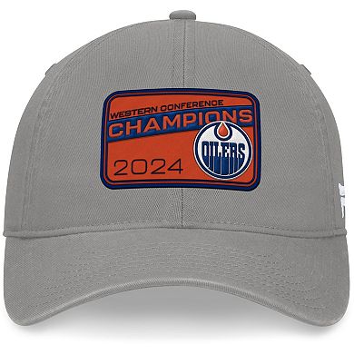 Women's Fanatics Gray Edmonton Oilers 2024 Western Conference Champions Unstructured Adjustable Hat