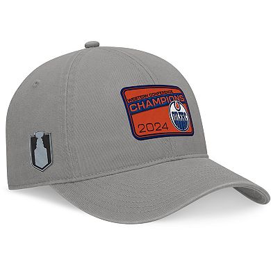 Women's Fanatics Gray Edmonton Oilers 2024 Western Conference Champions Unstructured Adjustable Hat