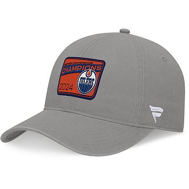 Women's Fanatics Gray Edmonton Oilers 2024 Western Conference Champions Unstructured Adjustable Hat