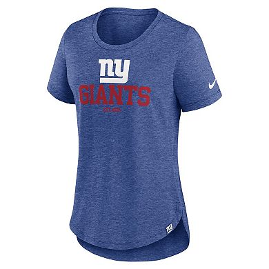 Women's Nike Heather Royal New York Giants Fashion Tri-Blend T-Shirt