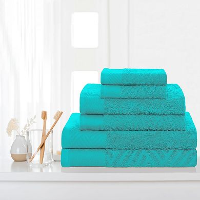 SUPERIOR 6-pc Basketweave Egyptian Cotton Towel Set