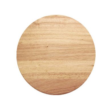 14" Wooden Pizza Board With Precision Cutting Wheel & Server