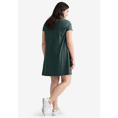 ellos Women's Plus Size A-Line Knit Tee Dress