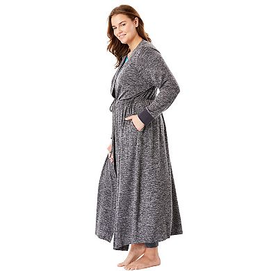 Dreams & Co. Women's Plus Size Marled Long Duster Robe