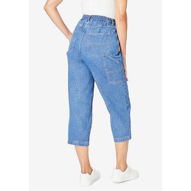 Woman Within Women's Plus Size Carpenter Capri