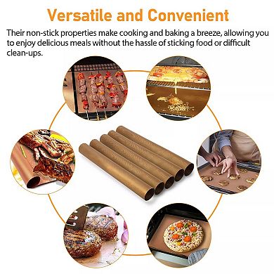 5-pieces Copper Grill Mats Non-stick Bbq Pads